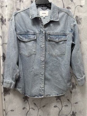 pistola Oversized Light Blue Denim Shacket